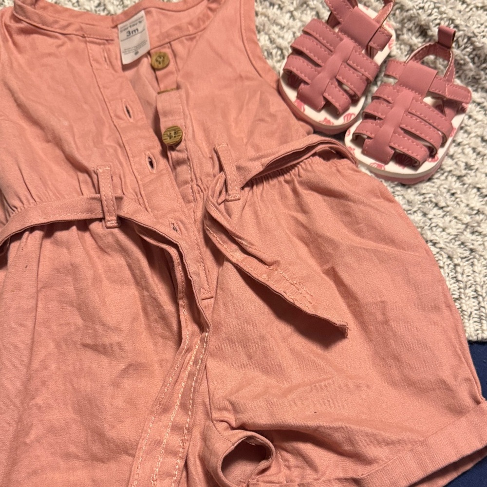 Carter's Pink Romper with Sandals